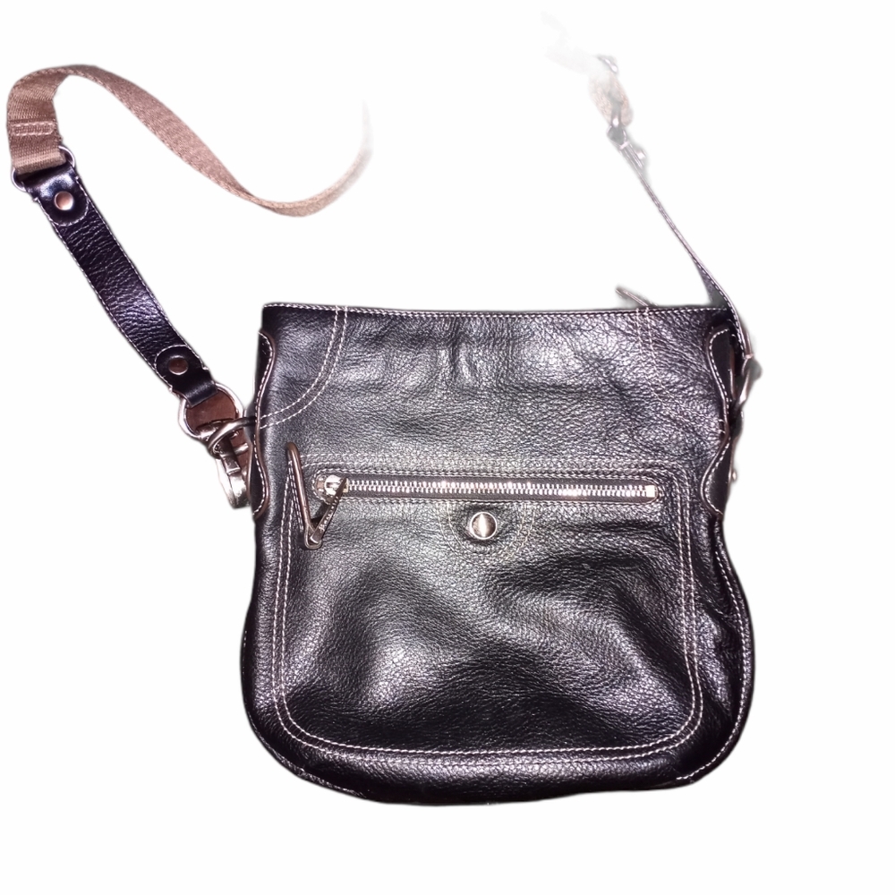 B Makowsky Handbag Leather Black